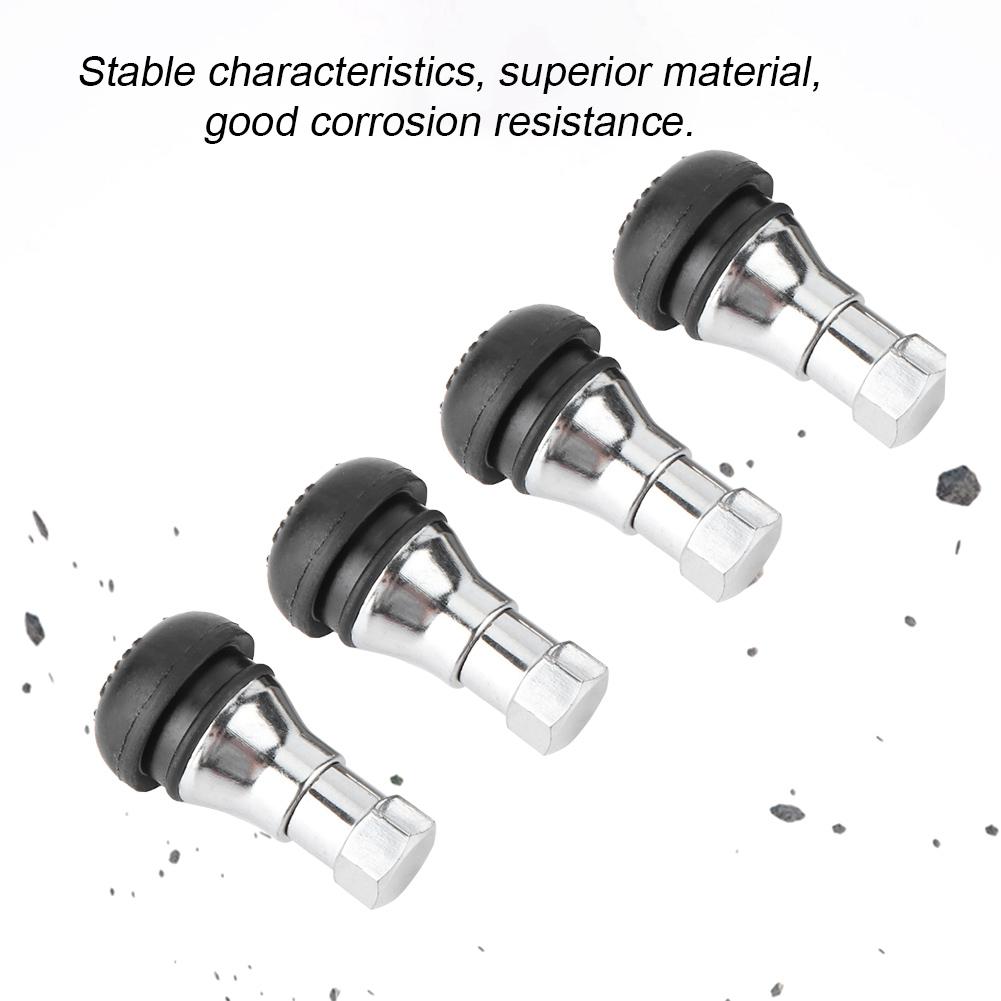 4Pcs Aluminum Alloy Rubber Tubless Wheel Tire Tyre Valve Stem Cap Kit