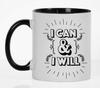 Inkdotpot Керамическая кружка для кофе «Я могу и буду» на 11 унций в подарок для сотрудников, боссов, коллег, вдохновляющая