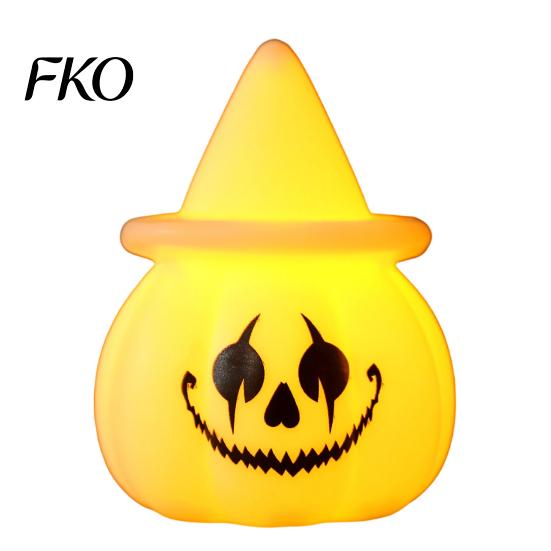 Halloween Party Decorations Pumpkin Night Light, LED Light-up Witch Hat Pumpkin, Spooky Decor Cartoon Table Lamp for Holiday Decoration