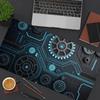 Neon Circuit Gear Mouse Pad Circuit Board Large Non-Slip Rubber Keyboard Deskmat XXL Computer Office Gaming Decor Long Desk Mat