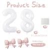 Number balloon set baby pink bow balloon ,white and pink balloon birthday proposal, weddingballoon decoration