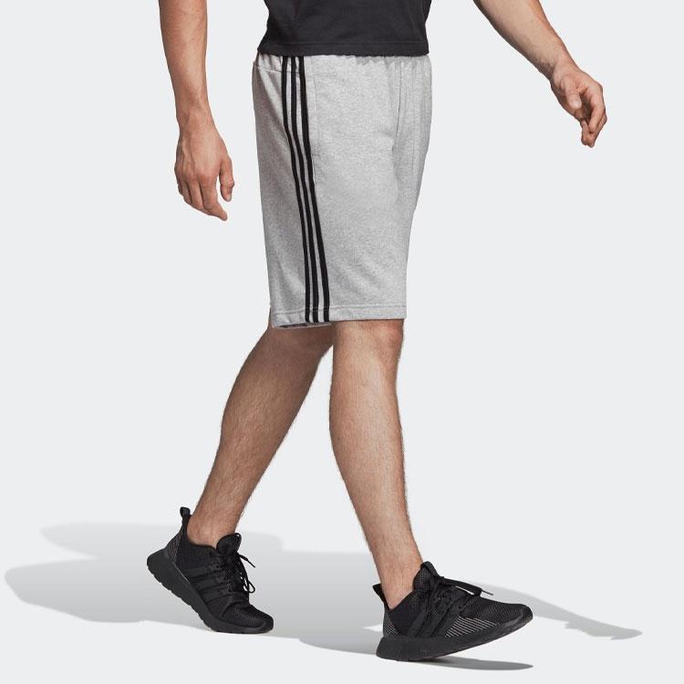 Мужские спортивные шорты adidas с логотипом-полоской, вязаные, повседневные, серые DU7831