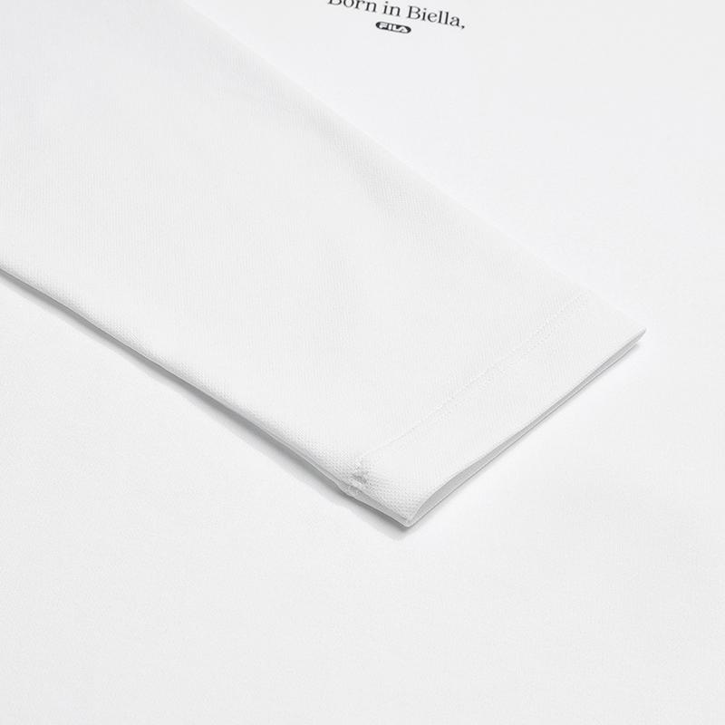 Fila Теннисный Повседневный Спортивный Простой Вязаный Лонгслив с Молнией до Середины Мужские Топы Нефритово-Белый A11M543203FWT