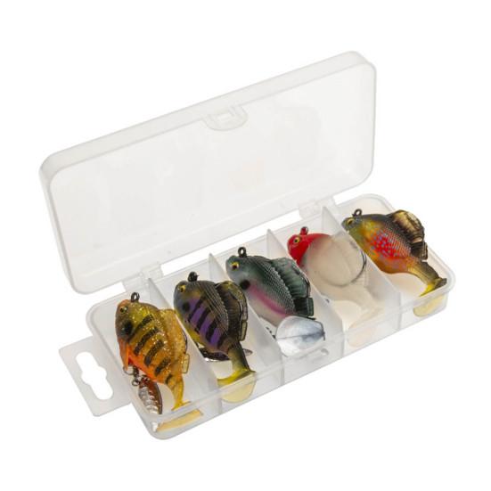 5 шт. 6 см/10,5 г приманка для прыгающей рыбы с вращающимся лезвием, крючком без водорослей, лопастным хвостом, искусственная приманка для соленой воды, пресноводного судака, окуня, рыболовные принадлежности