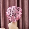 High Quality Custom Logo Long Sleeping Hat Satin Hair Bonnet with Snap and Wrap Silk Extra Large Bonnets