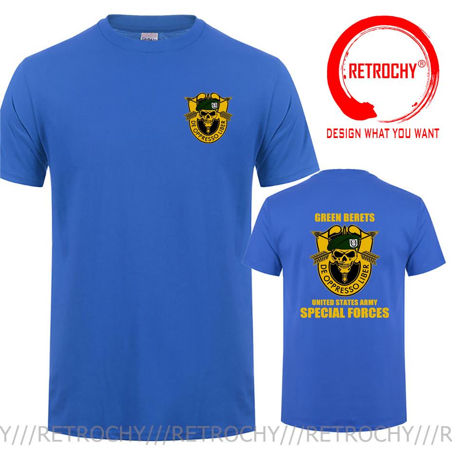 Fashion Us Army Special Forces Airborne Comunisexdo Ranger Front Back Print TShirt Usa Military Green T Shirt Cool Unisex Tee Shirt
