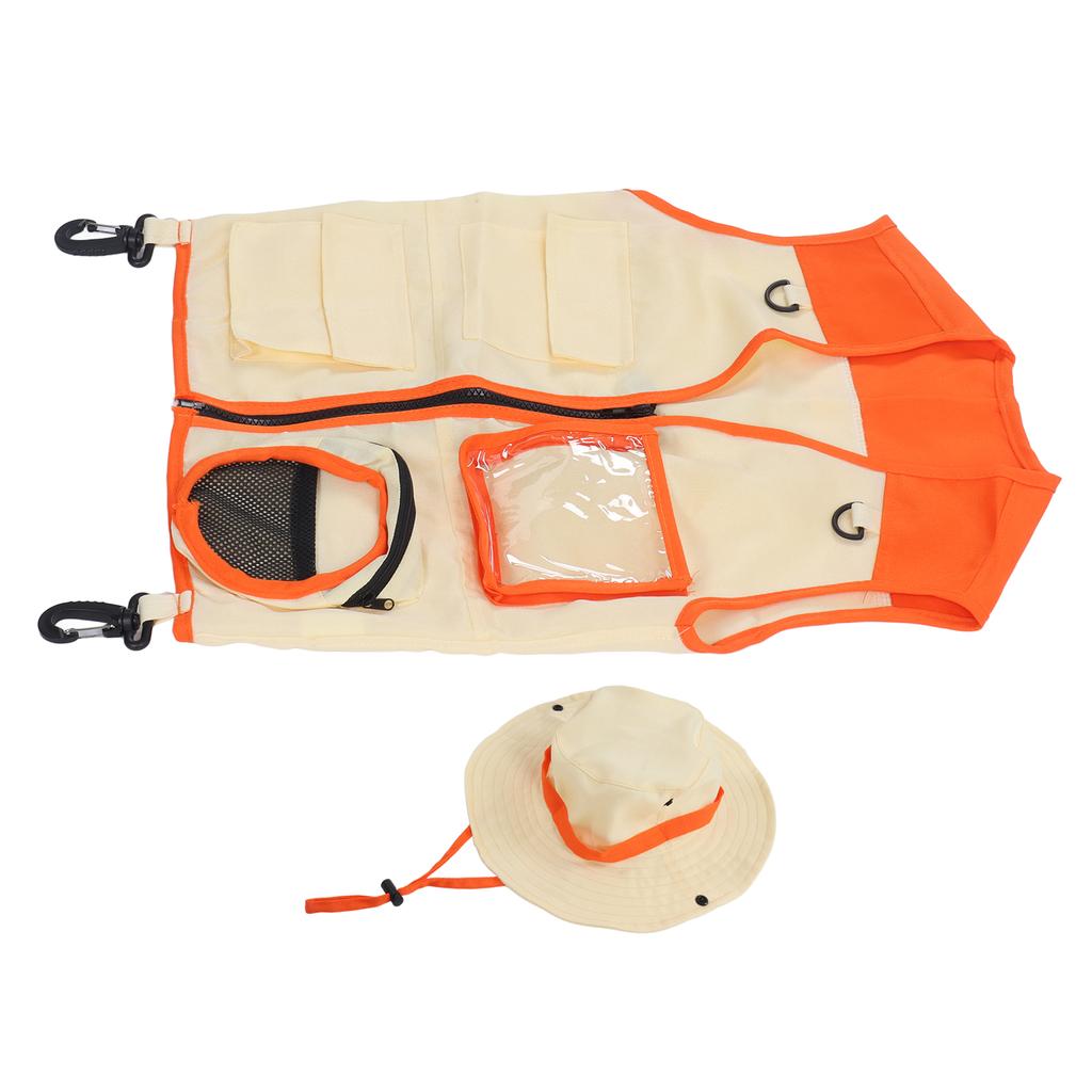 Children Outdoor Adventure Vest Hat Set Kid Washable Exploration Costume for Cosplay Camping