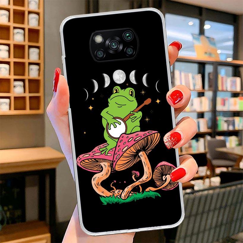 Cottagecore Frog Mushroom Kawaii Cover Phone Case For Xiaomi Poco F7 Ultra X7 X6 X5 Pro M7 Redmi 15C 15 13C 13 12C 12 10C 10 9A
