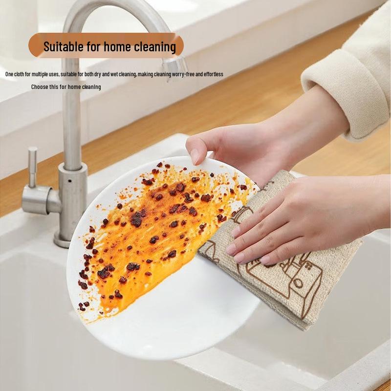 Сверхплотное кухонное полотенце двойного назначения: Нетканый материал, разрываемый вручную, Впитывает воду и масло, Увеличенный и утолщенный, Для влажного/сухого использования