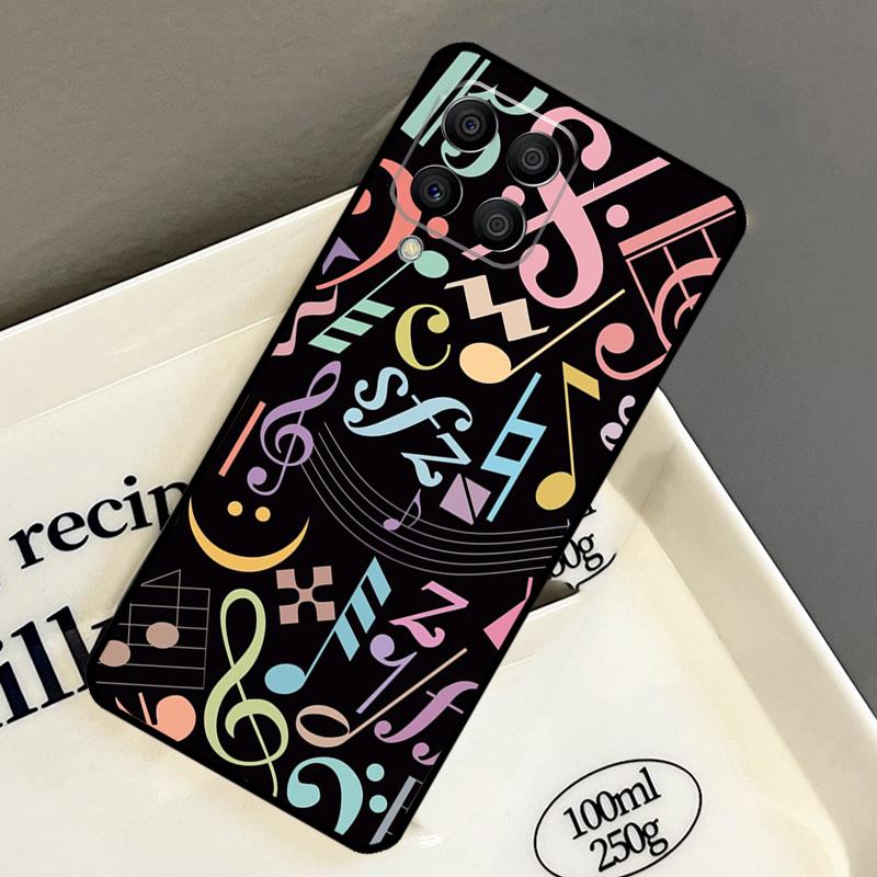 Music Score Musical Notes Case For Samsung Galaxy M32 M12 M52 M15 M35 M55 M31 M56 M36 M16 M06 M13 M33 M53 M14 M34 M54