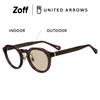 Фотохромные линзы для солнцезащитных очков Zoff UNITED ARROWS Crown Panto Черная оправа Унисекс Защита от УФ-лучей Стильные Унисекс в Бостонском стиле (коричневый (чистый))