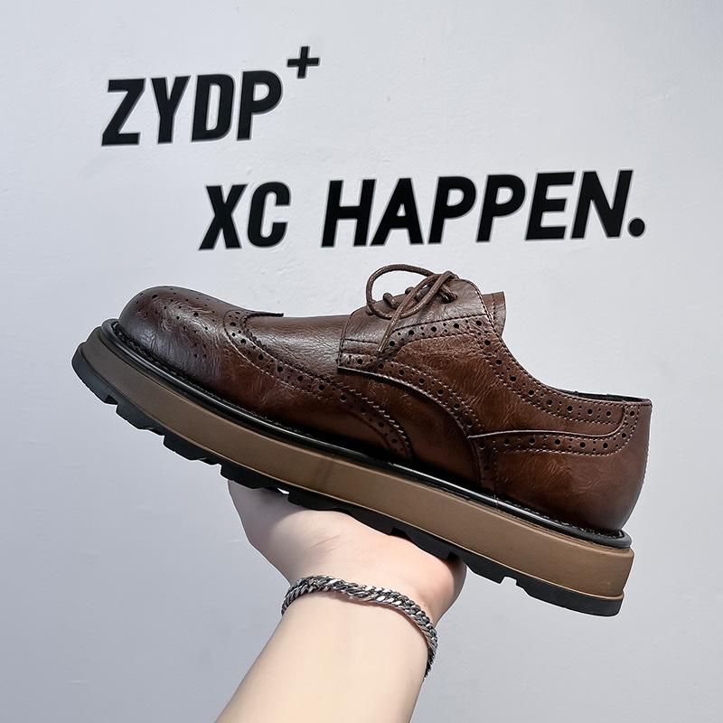 Мужские кожаные туфли Brock 2025 новая деловая формальная обувь со скрытой платформой повседневные свадебные туфли жениха 98848-A