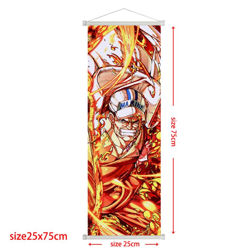 Anime One Piece Scroll Canvas Painting Zoro Sanji Luffy Home Decor Wall Hanging Ace Nami Hancock Poster Wall Art Room Decor