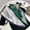 Черно-белый шарф с принтом животных из искусственного шелка твил - 90x90 см Осенний/Зимний платок для женщин