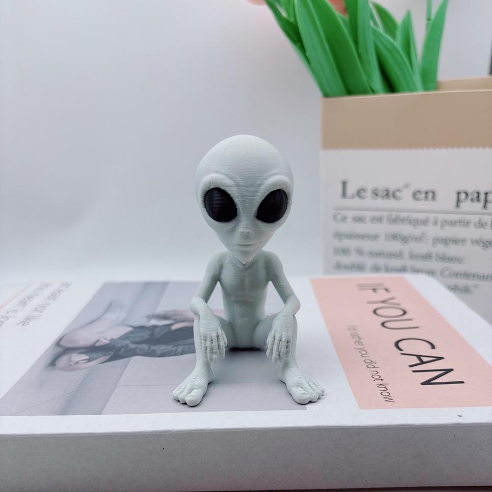 Статуэтки пришельцев, Фантастические пришельцы, напечатанные на 3D-принтере, Веселые и юмористические космические украшения, Подходят для украшения в помещении/на улице