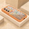 Чехол-книжка с принтом цветов для Samsung S26 S25 Ultra S24 S23 S22 Plus S21 FE A54 A15 A35 A55 A16 A36 A56 A17 A27 A37 A57 Ударопрочный бампер Мягкая обложка