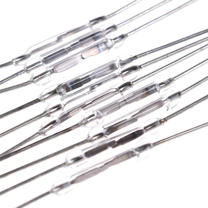 10Pcs 14Mm Glass Magnetic Induction Reed Switch Magswitch Normally Open No