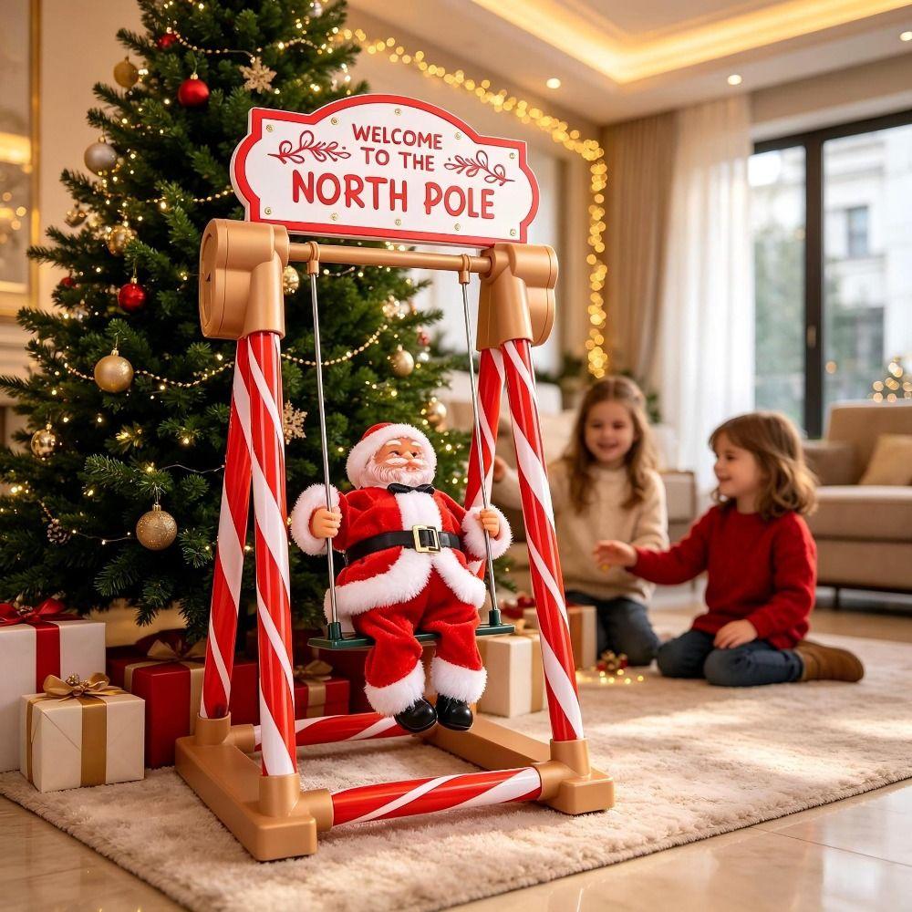 Swing,Climb Ladder Xmas Shop Window Decor Christmas Gift Decor Christmas Home Decoration