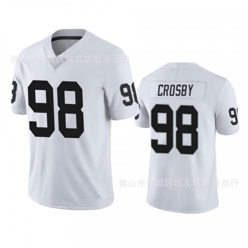 Mens Maxx Crosby 98 Las Vegas Raiders Football Jersey - White S-XXXL All