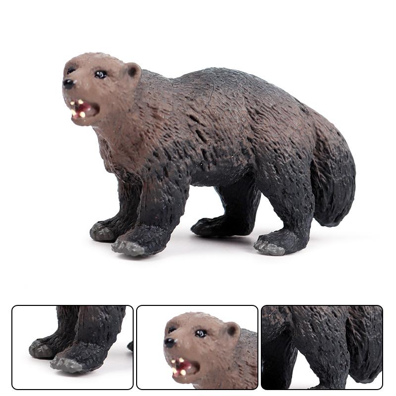 Oenux 10PCS Tiny Forest Animals Simulation Zoo Fox Pig Wolverine Beaver Model Action Figures Educational Cute Kids Toy Xmas Gift