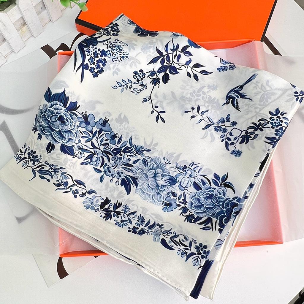 Winter Garden 110 Silk Crepe Satin Square Scarf Mulberry Silk Ladies Spring And Summer Sunscreen Silk Scarf Shawl