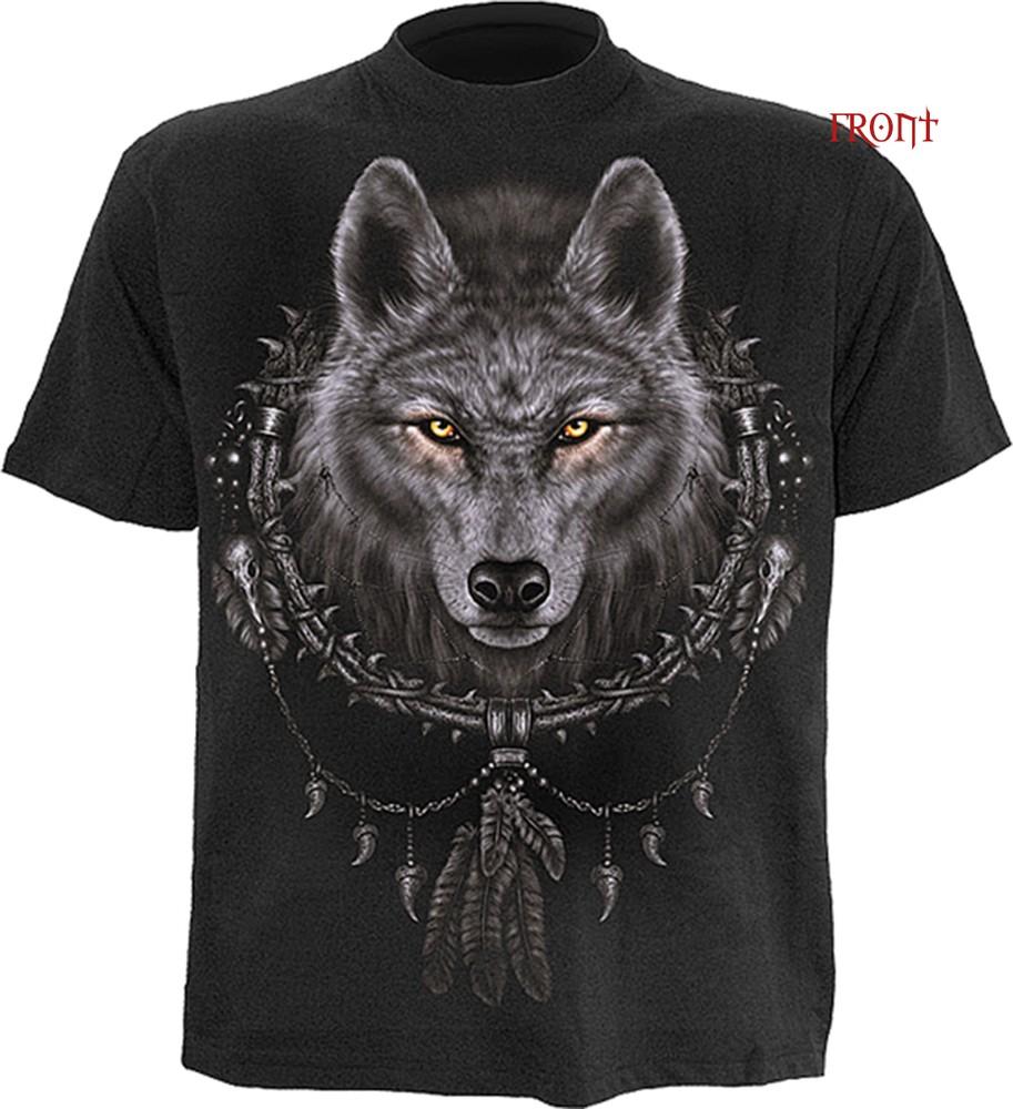 Футболка Spiral Direct WOLF DREM Байкерский Череп Готический Волк Индеец Унисекс Футболка
