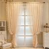 Lace Sheer Door Curtains Luxury Vintage Floral Lace Curtains for Livng Room Room Divider Closet Rod Pocket Hook Top Grommets Top Velcro