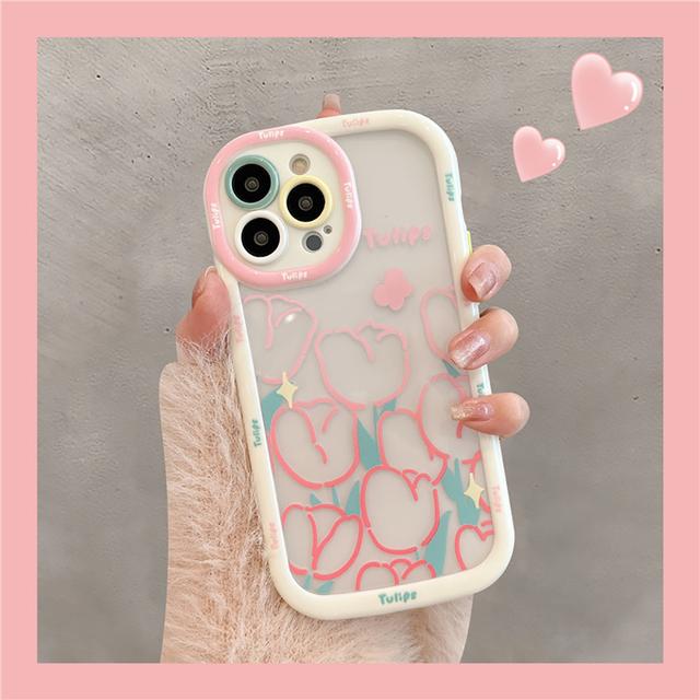 Cute Heart Love Shockproof Bumper Transparent Phone Case For Iphone 14 13 12 11 Pro Max Soft Silicone Clear Back Cover Case