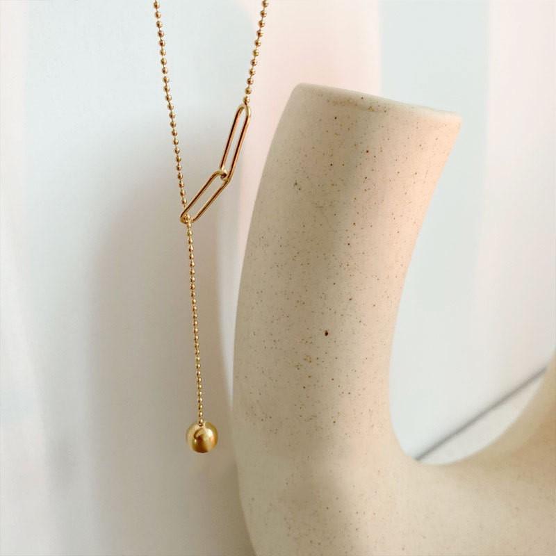 ANENJERY Круглая цепочка из бисера, длинные ожерелья с кисточками для женщин, простые аксессуары для ключиц, ювелирные изделия для девочек, подарок