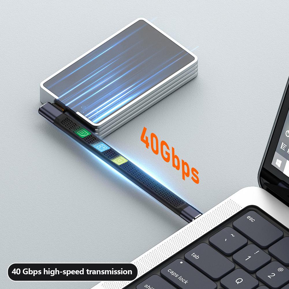240 Вт 40 Гбит/с USB4 90-градусный угловой USB C кабель Thunderbolt 4 угловой Type C кабель для SSD ноутбука Macbook угловой разъем