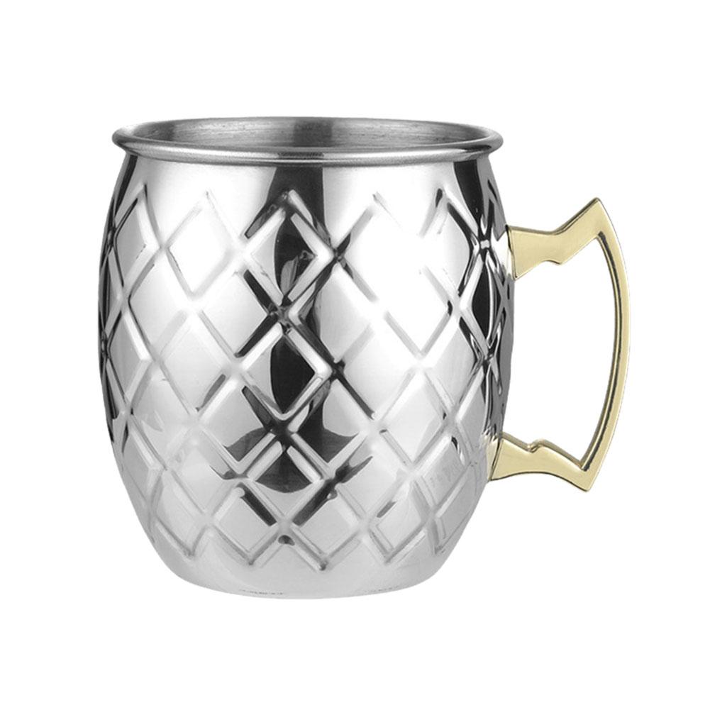 Moscow Mule Mug with Handle Bar Drinkware Copper Plated Cocktail Mug for Cold Drinks Beer Wine Bars Parties Gifts