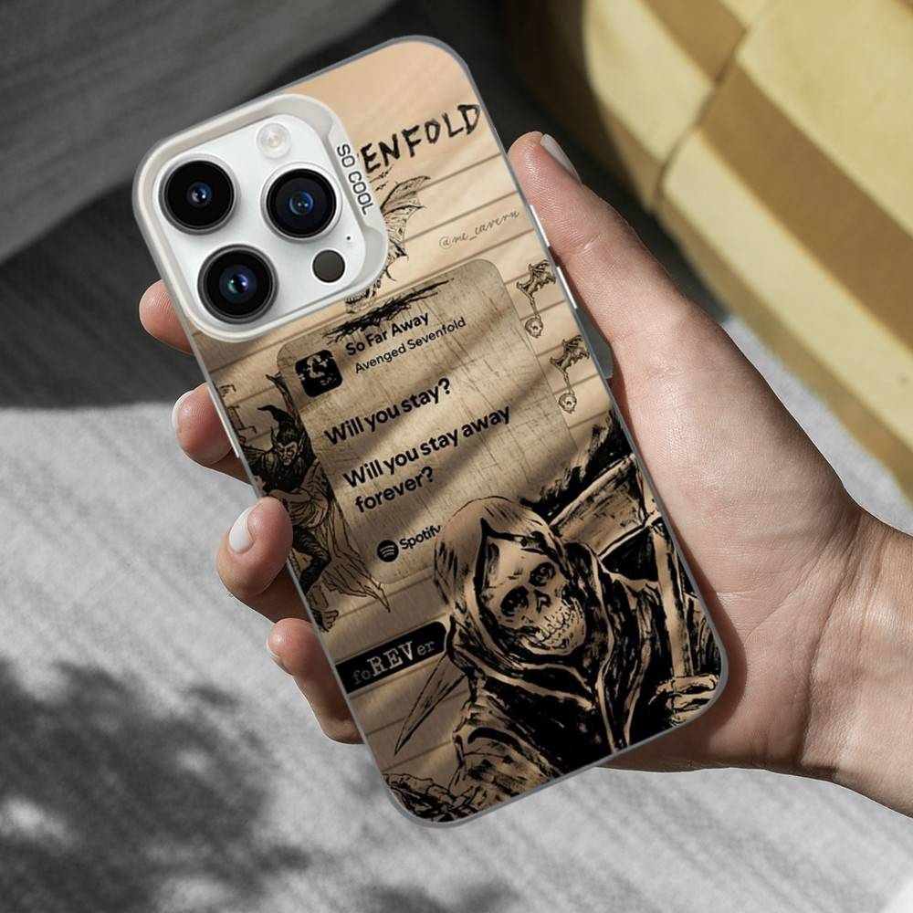 Band A-Avenged S-Sevenfold Phone Case For iPhone 16,15,14,13,12,11,Mini,Pro,SE,MAX White Matte Shockproof Cover
