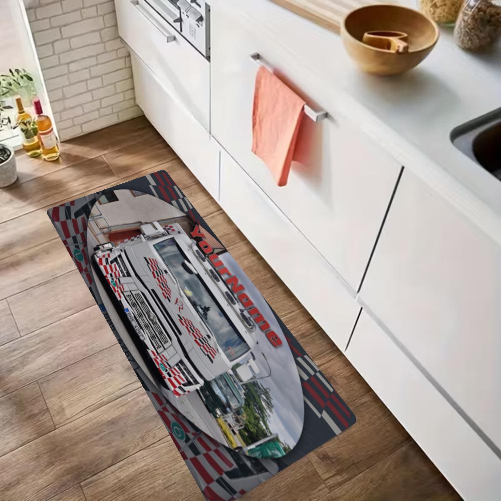 Renault Trucks Personalized Text Kitchen Mats Durable Bathroom Pads Rugs Carpets For Kitchen Sink Laundry Room Bathroom Decor