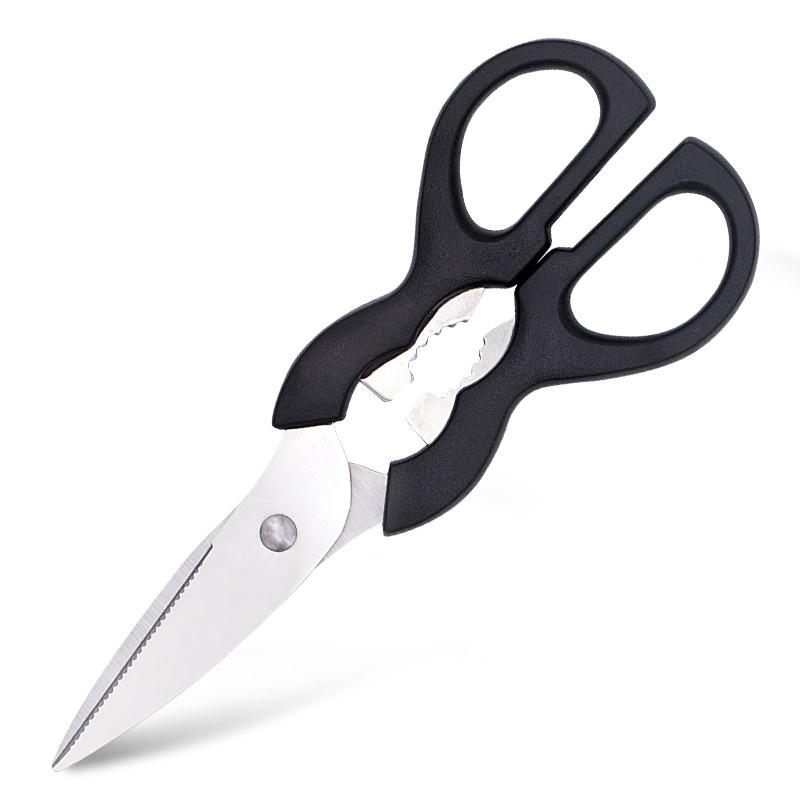 Stainless Steel Blade ABS Handle Multi Barbecue Clips Gourd Household Kitchen Scissors With Beer Opener Nutcracker
