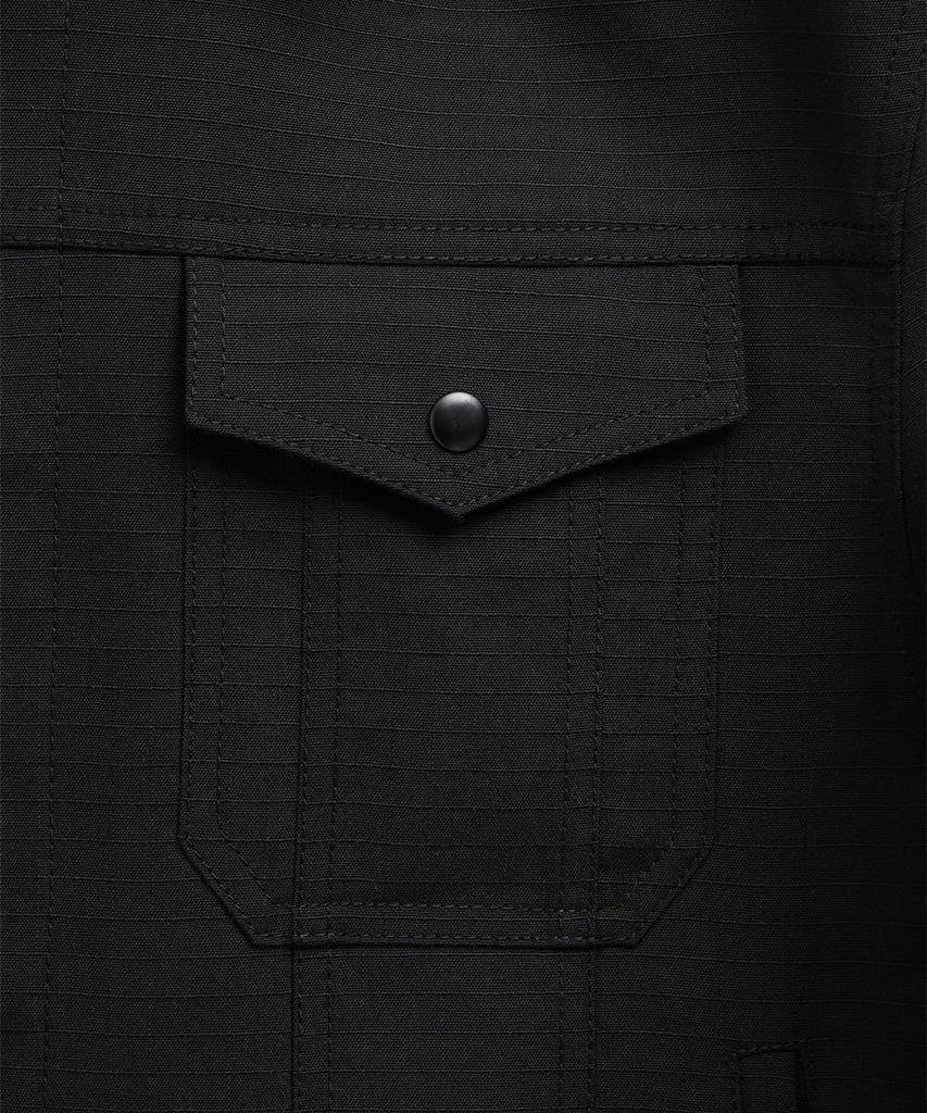 Lmood Luster Wool Cotton Rib Trucker Jacket Black