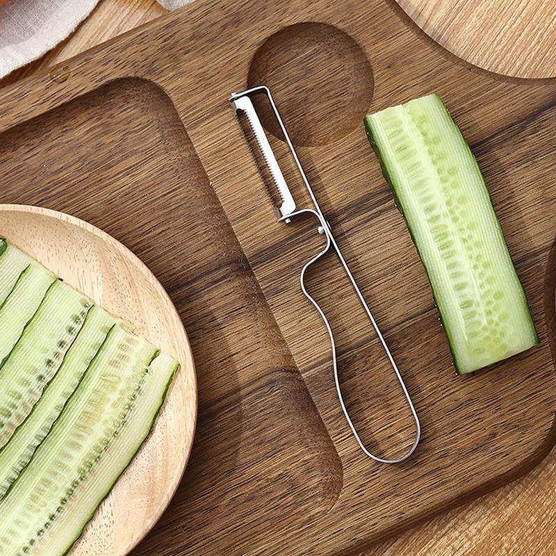 Овощечистка из нержавеющей стали, многофункциональный нож для чистки картофеля и моркови, кухонные гаджеты, утолщенная ручка, легко чистить