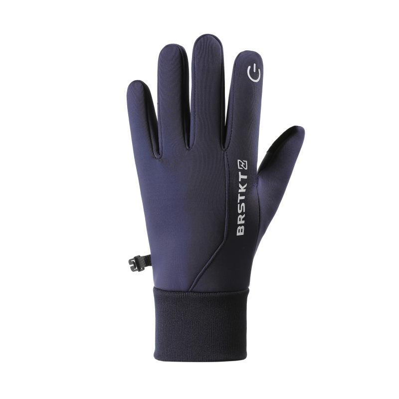 Men Winter Cycling Ski Gloves, Fleece Lined Warm Waterproof Anti-Slip Wear-Resistant Sports Gloves