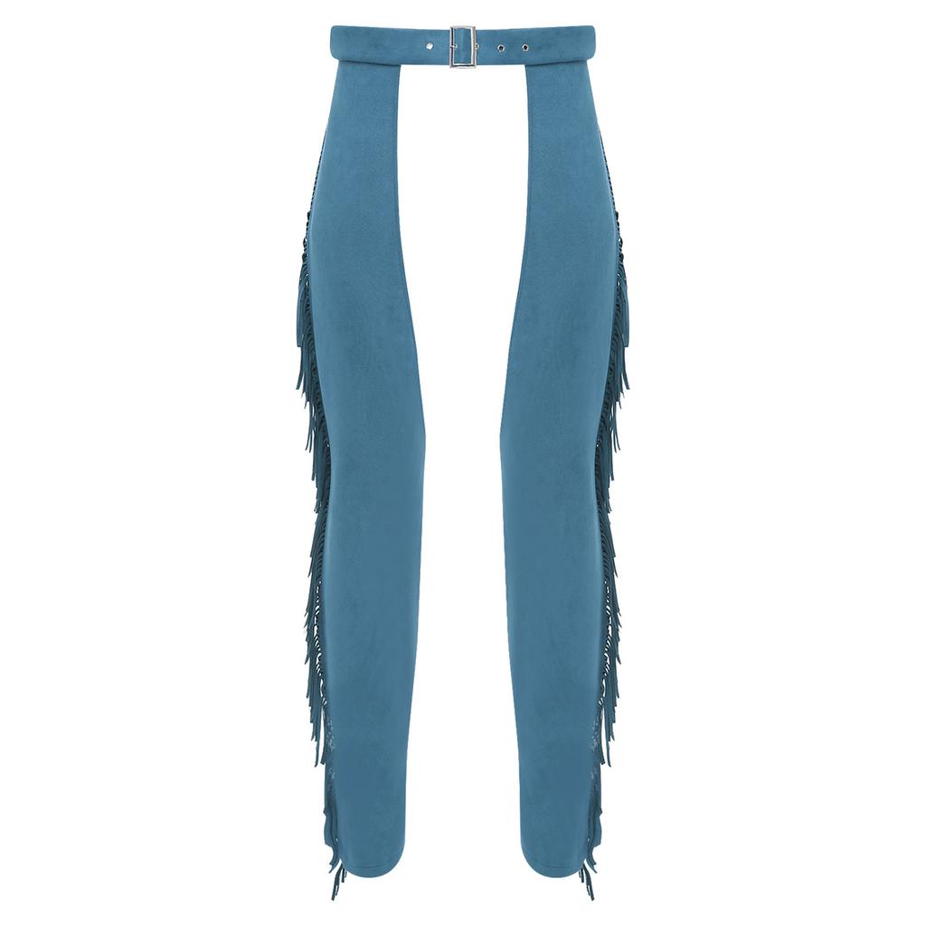 Мужские ковбойские брюки из замши с бахромой и открытым шаговым швом для костюмированной вечеринки на Хэллоуин