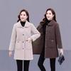 Пальто из искусственной овечьей шерсти для женщин среднего и пожилого возраста, свободное среднее и длинное модное повседневное цельное пальто на осень и зиму
