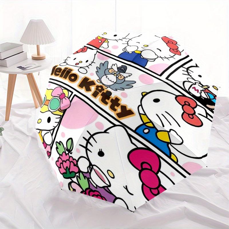 Hello Kitty Collection Automatic Opening and Closing Folding - A Good Choice for Gifts, Fashionable and Convenient Umbrella With Cute Cartoon Characte
