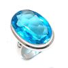 Swiss Blue Topaz Gemstone Handmade 925 Sterling Silver Ring Size 5.5 U9u22