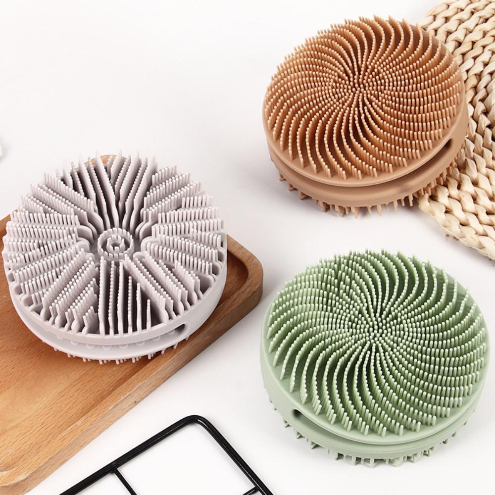 Портативная ручная щетка для ванны, двухсторонняя массажная щетка, силиконовая щетка для ванны, ванная комната