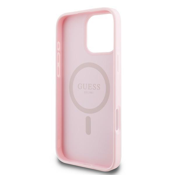 Guess Guhmp15Xpghsmmp Iphone 15 Pro Max6.7 Różowy/Pink Twarde Etui Teksturowany Pierścień Magsafe