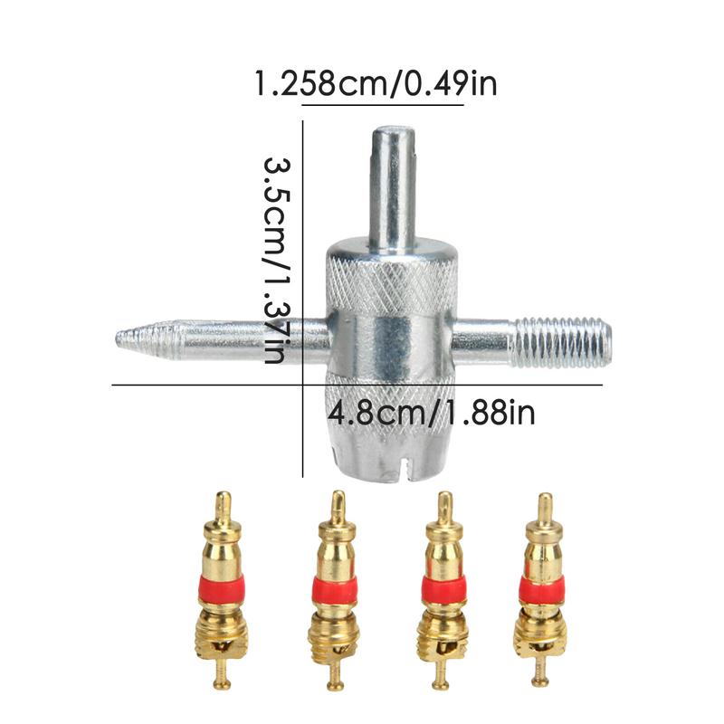 Multipurpose Valve Core Set Tire Valve Core Tool Valve Core Removal Tool Compact Tire Repair Kit Tire Removal Tool for Daily