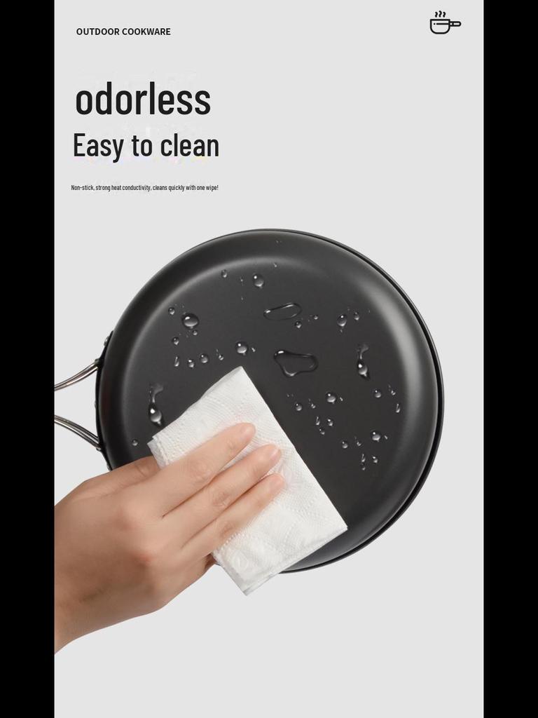 DS-200 Portable Camping Stove Set: Non-Stick Pan for 1-2 Persons