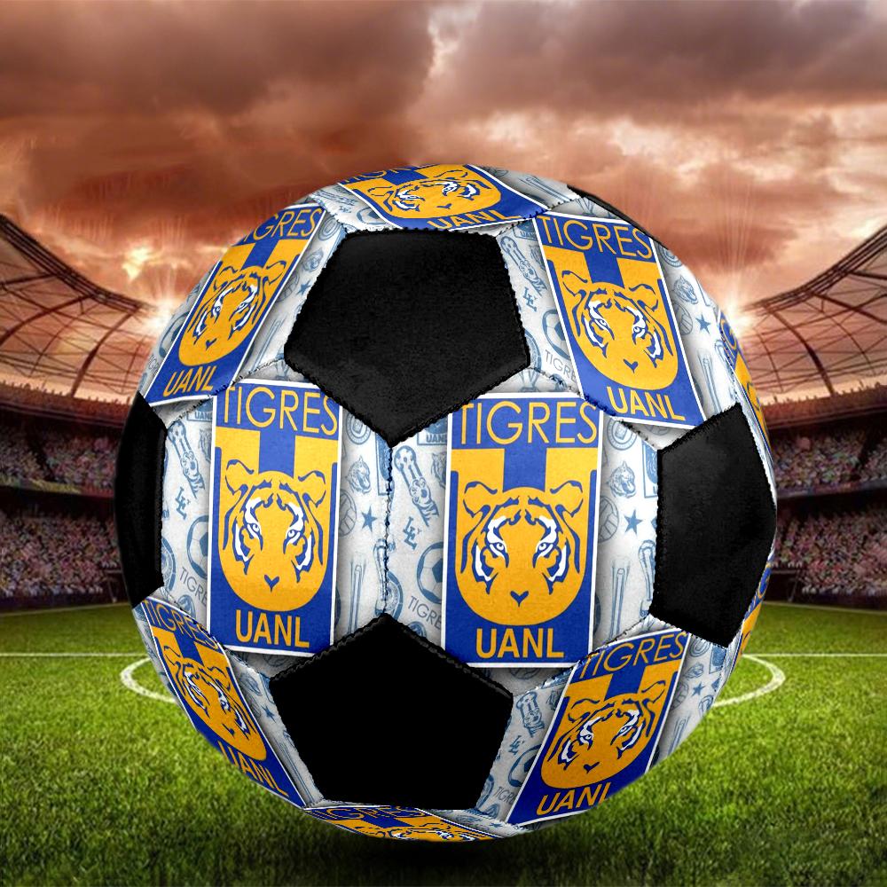 Tigres UANL Indoor Soccer Ball Colorful Machine Stitched PVC Size 5 Team Training Competition Ready Durable High-Bounce Cool Sports Gift