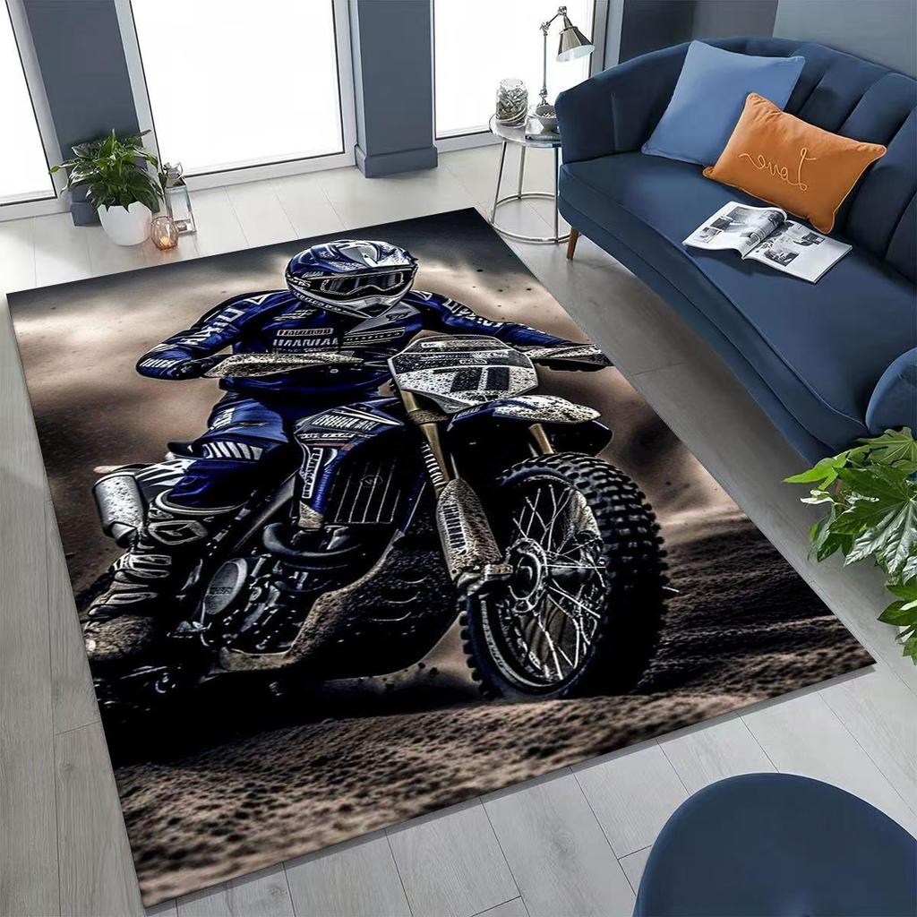 Персонализированный коврик с рисунком мотоциклиста для спальни, гостиной, дивана, дома, придверный коврик, декор, большой детский нескользящий коврик для пола