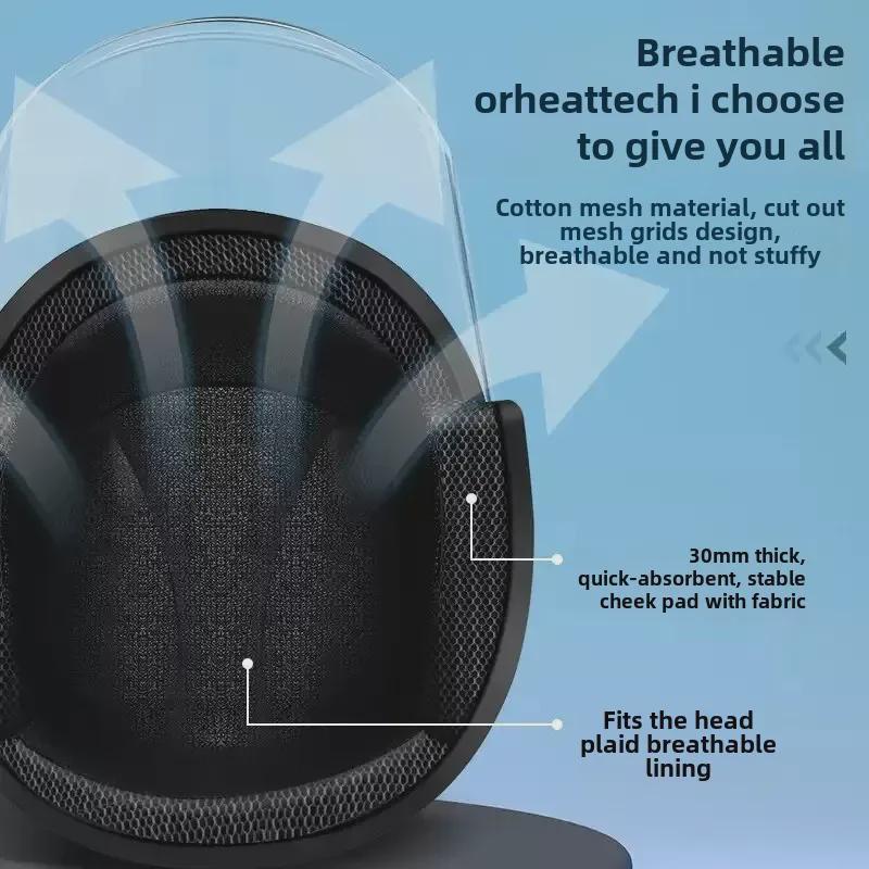 3C Certified Electric Bike & Motorcycle Helmet with Double Windshield - All-Season, Warm Safety Half Helmet