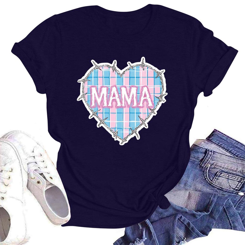 Женская повседневная футболка с круглым вырезом и короткими рукавами с принтом