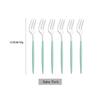 6Pcs/Set Tea Cake Snack Fork Dinnerware Cutlery Colorful Fork Set Mirror Stainless Steel Tableware Dessert Fruit Fork Silverware
